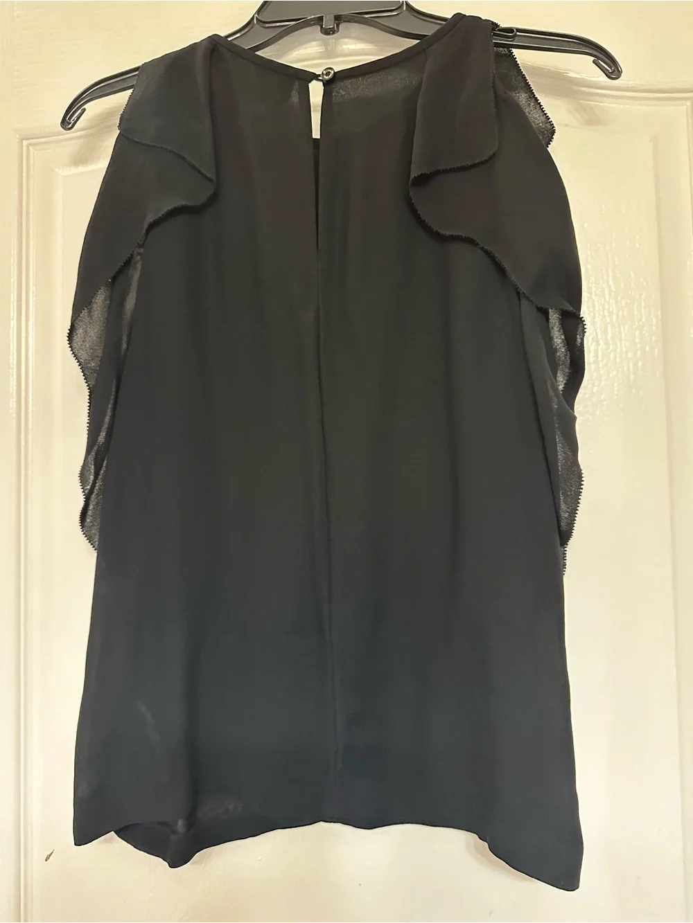 Kate Spade New York Black Ruffle Sleeve Blouse Sz 8